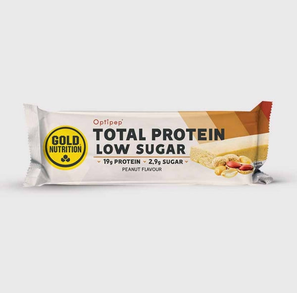 Baton proteic cu alune, Baton proteic cu conținut scăzut de zahăr, 60 gr, GoldNutrition