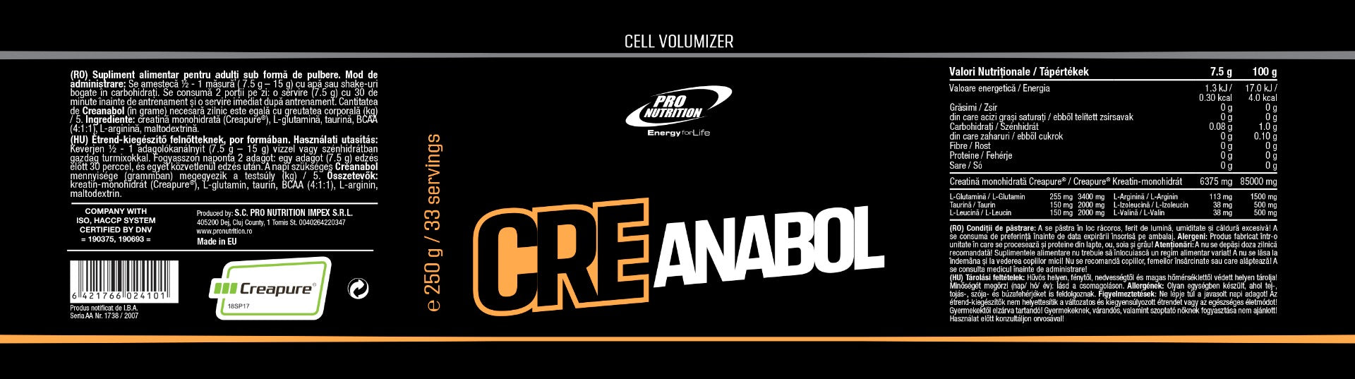 Creatina monohidrata Creapure Creanabol