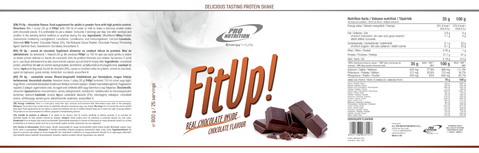 Proteine ​​femei cu bucati de fructe sau ciocolata