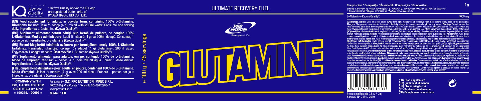 Glutamina pudra Kyowa