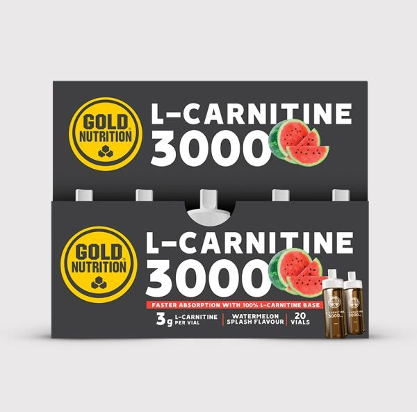 L Carnitina lichida fiole, GoldNutrition, L Carnitine pepene rosu