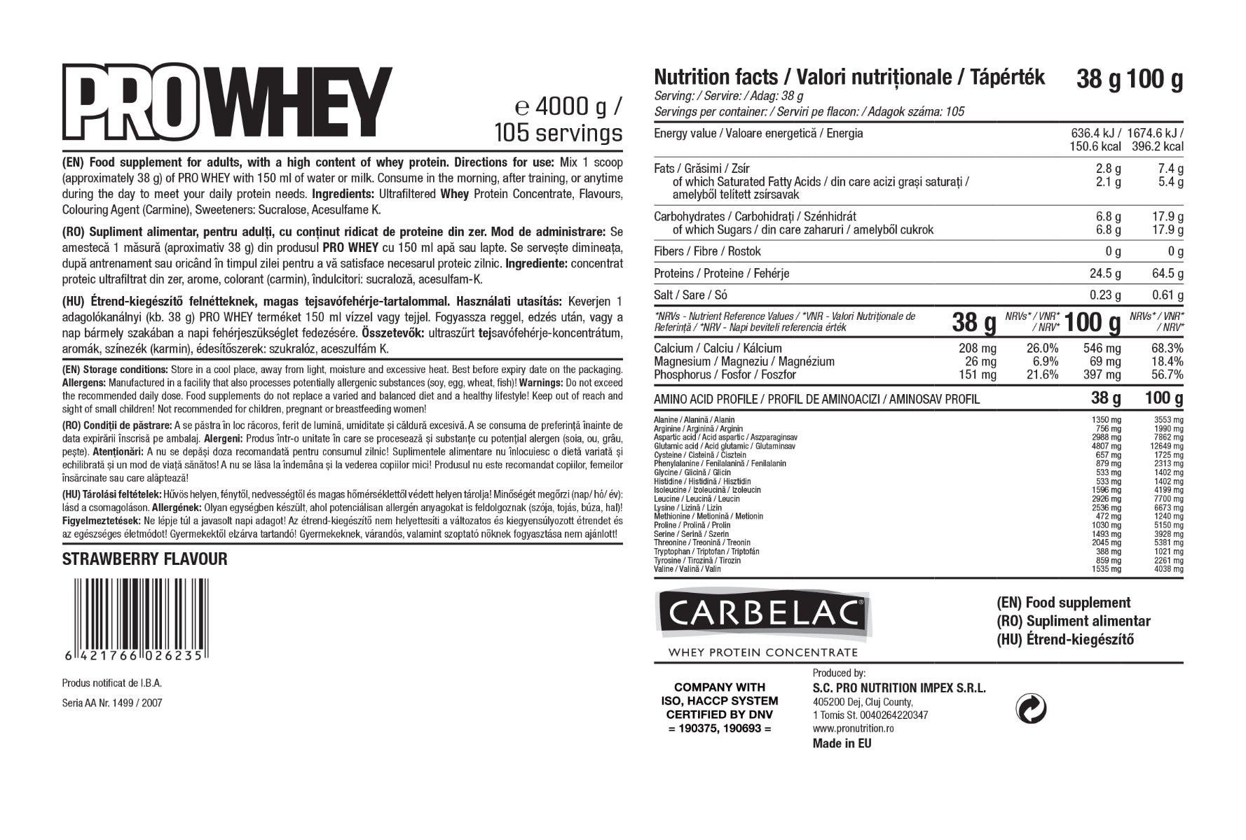 Proteine ​​din concentrat zero