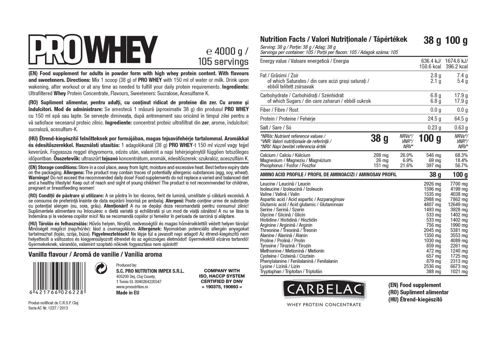Proteine ​​din concentrat zero
