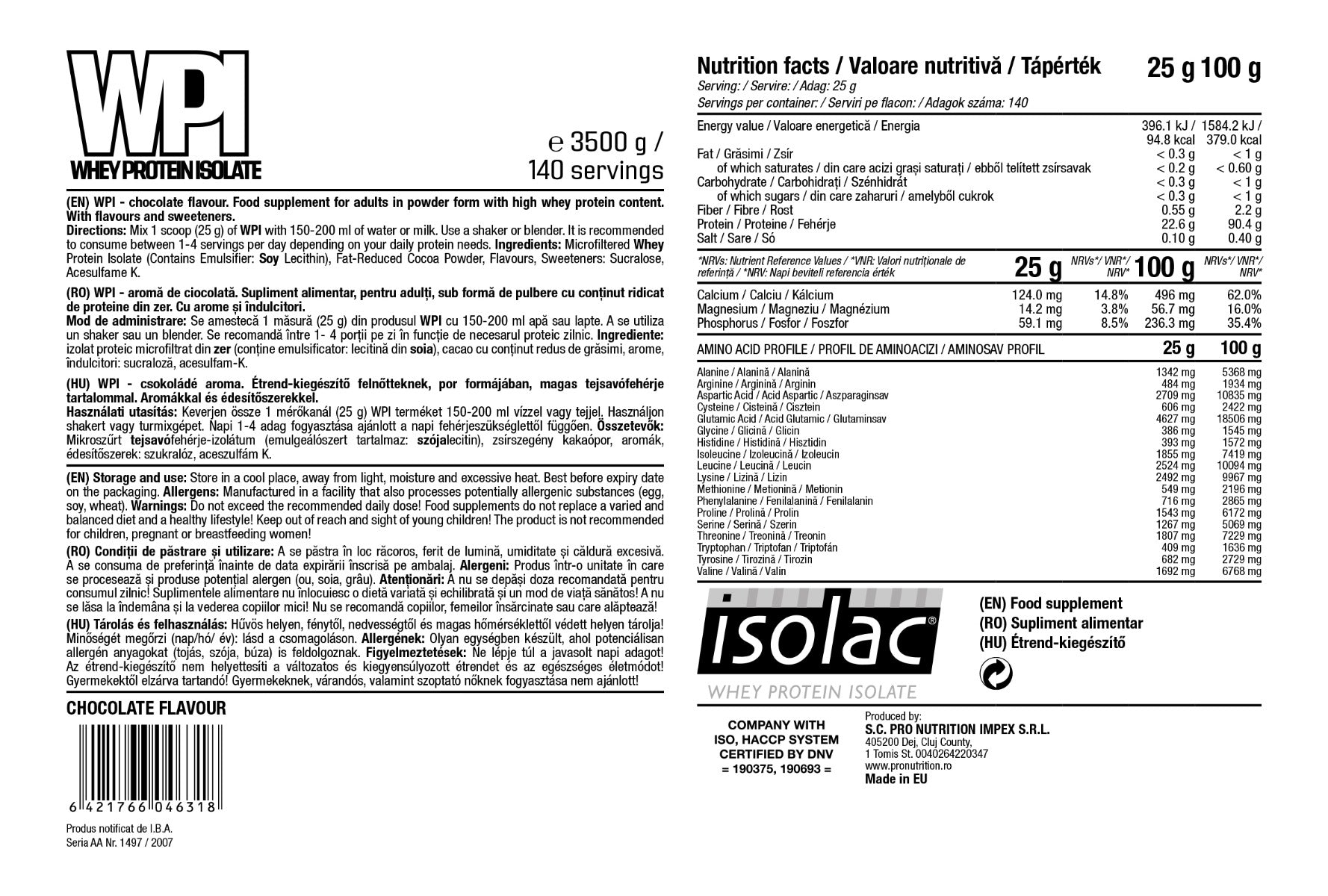 Proteine ​​Izolat proteic din zer